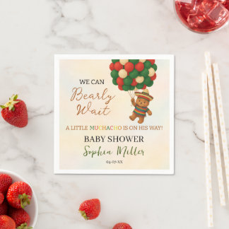 Watercolor Bear Baby Shower Fiesta Napkin