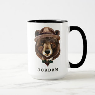 Watercolor Bear Fashion Add Your Name Mug