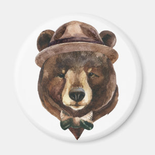 Watercolor Bear Fashion Magnet