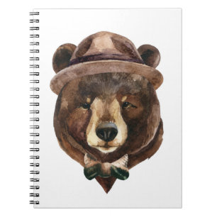 Watercolor Bear Fashion Notebook
