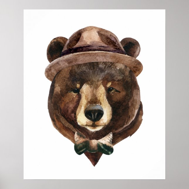 Watercolor Bear Fashion Poster (Front)