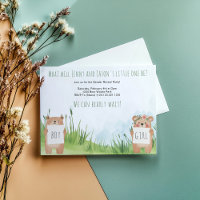 Watercolor Bear Gender Reveal boy or girl Party