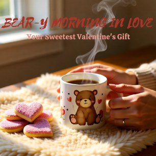 Watercolor Bear Valentine's Day Espresso Cup