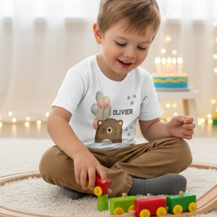 watercolor bear with balloons Toddler T-shirt
