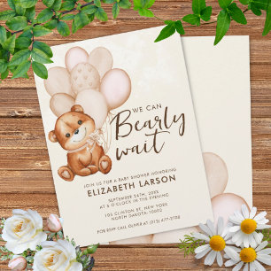 Watercolor Bearly Wait Baby Shower Invitation