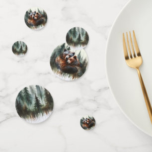 Watercolor Bears Rustic Wilderness Wedding Confetti