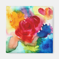 Watercolor beautiful abstract rose art