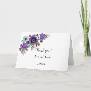 Watercolor beautiful flowers romantic marble elega card