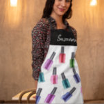 Watercolor Beauty Nail Polish Salon Personalised Apron<br><div class="desc">This design may be personalised by choosing the customise option to add text or make other changes. If this product has the option to transfer the design to another item, please make sure to adjust the design to fit if needed. Contact me at colorflowcreations@gmail.com if you wish to have this...</div>