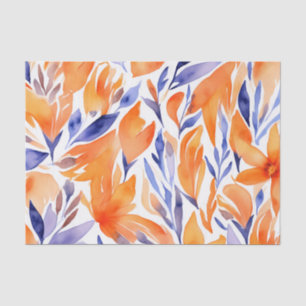 Watercolor beauty orange pattern floral abstract tissue paper