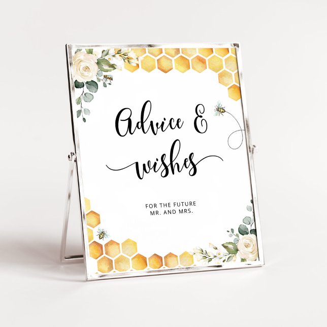Watercolor bee advice and wishes for Newlyweds Poster (Creator Uploaded)