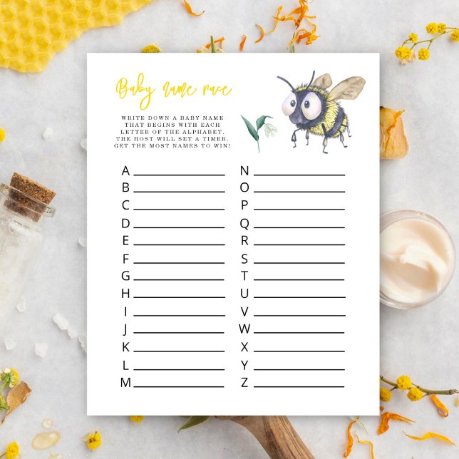 Watercolor Bee - Baby name race game (Creator Uploaded)