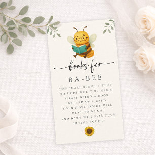 Watercolor Bee Baby Shower Book Request Card