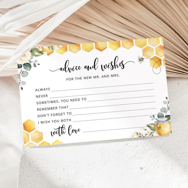 Watercolor bee bridal advice and wishes stationery (Creator Uploaded)