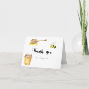 Watercolor bee bridal shower thank you card