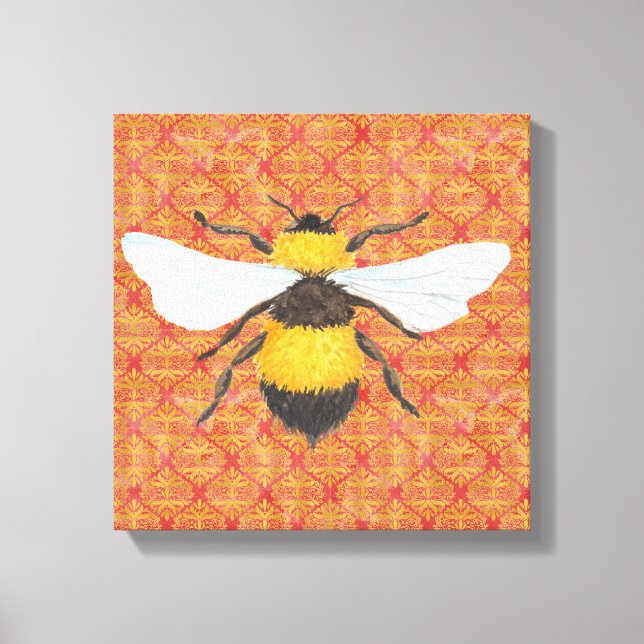 Watercolor Bee Canvas Print (Front)