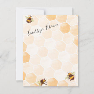 Watercolor Bee Card