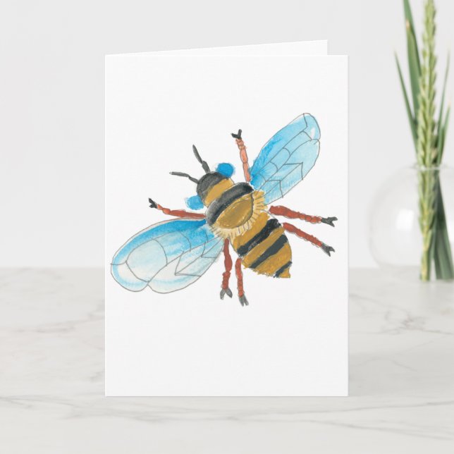 Watercolor Bee Greeting Card (Front)