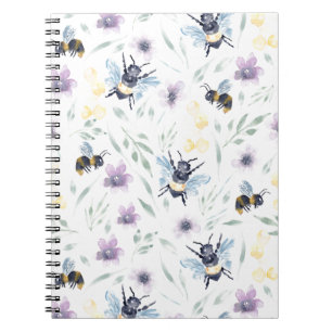 Watercolor Bee Pattern Notebook