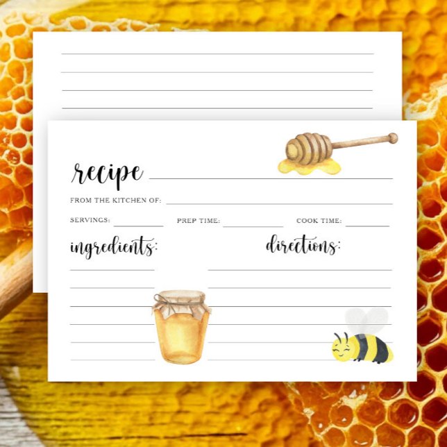 Watercolor bee - recipe card (Creator Uploaded)