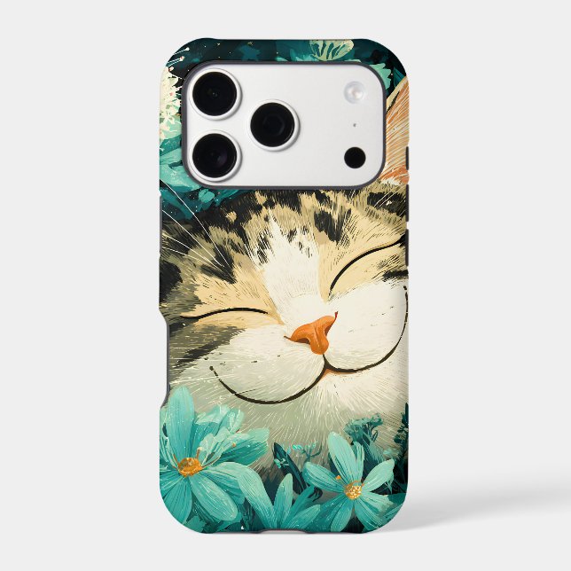 Watercolor Bee Sleeping Cat Flower Garden (Back)