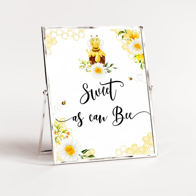 Watercolor Bee Sweet as can bee Dessert table Poster (Creator Uploaded)