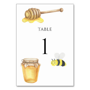Watercolor bee - wedding table number