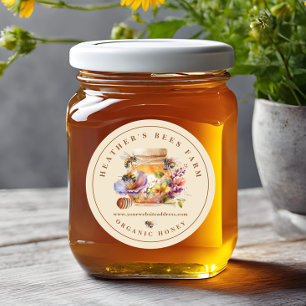 Watercolor Beekeeper Honeycomb  Classic Round Sticker