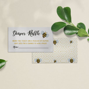 Watercolor Bee's Diaper Raffle Tickets Enclosure Card