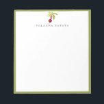Watercolor Beet Green Framed Notepad<br><div class="desc">Pretty watercolor garden beet with matching green frame,  personalised notepad.</div>