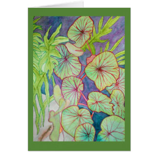 Watercolor Begonia and Philodendron