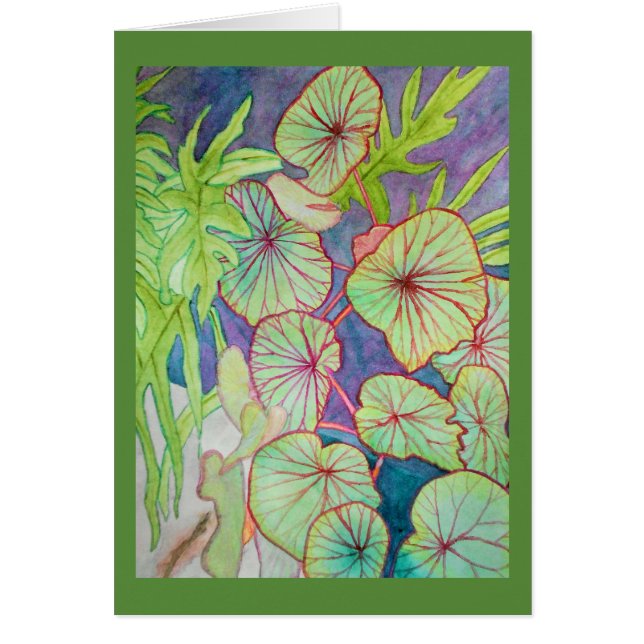Watercolor Begonia and Philodendron (Front)