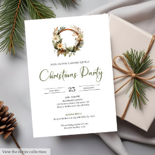 Watercolor Beige Cosy Vintage Christmas Party   Invitation