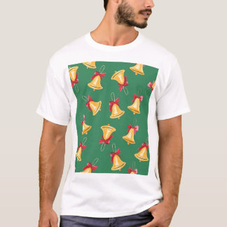 Watercolor Bell Pattern Green Seamless T-Shirt
