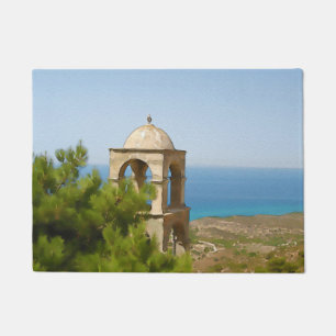 Watercolor bell tower doormat