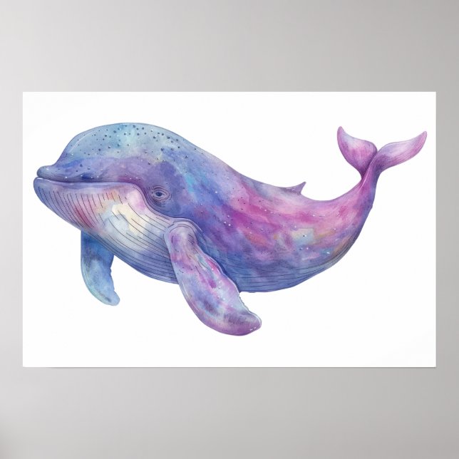 Watercolor Beluga Whale  Small Poster (Front)