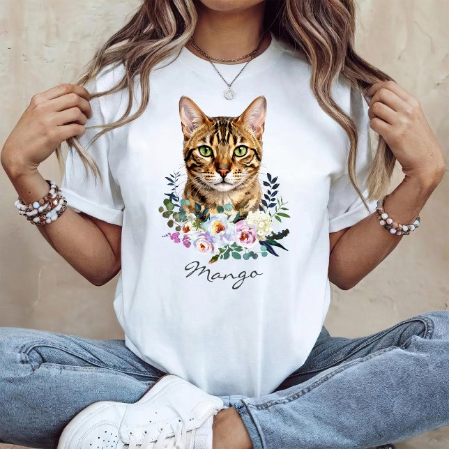 Watercolor Bengal Cat T-Shirt (Creator Uploaded)