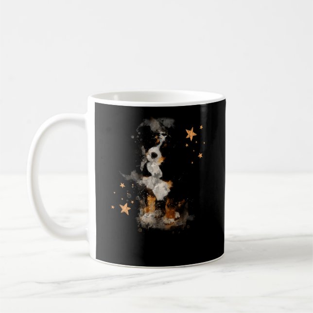Watercolor Bernedoodle Mum Doodle Coffee Mug (Left)