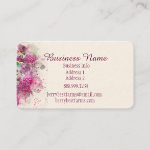 Watercolor Berries Business Name Card