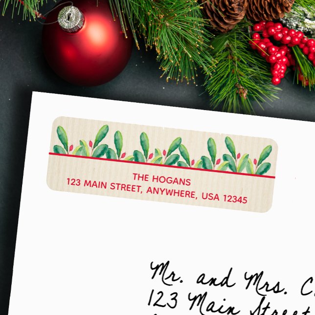 Watercolor Berries Leaves Ivory Holiday Christmas (Creator Uploaded)