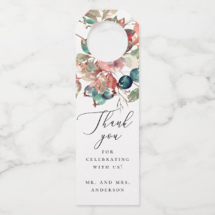 Watercolor Berries Wedding   Elegant Thank You Bottle Tag