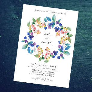 Watercolor Berry Wedding Invitation