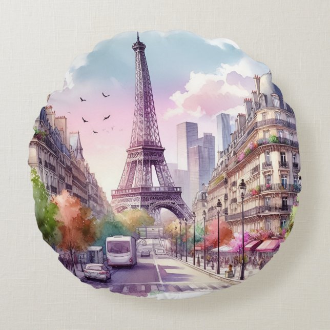 watercolor bets round cushion (Front)