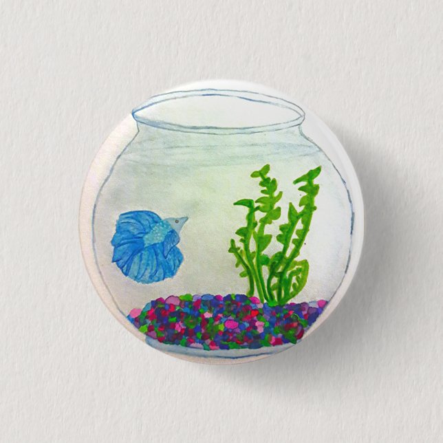 Watercolor Betta Fish 3 Cm Round Badge (Front)