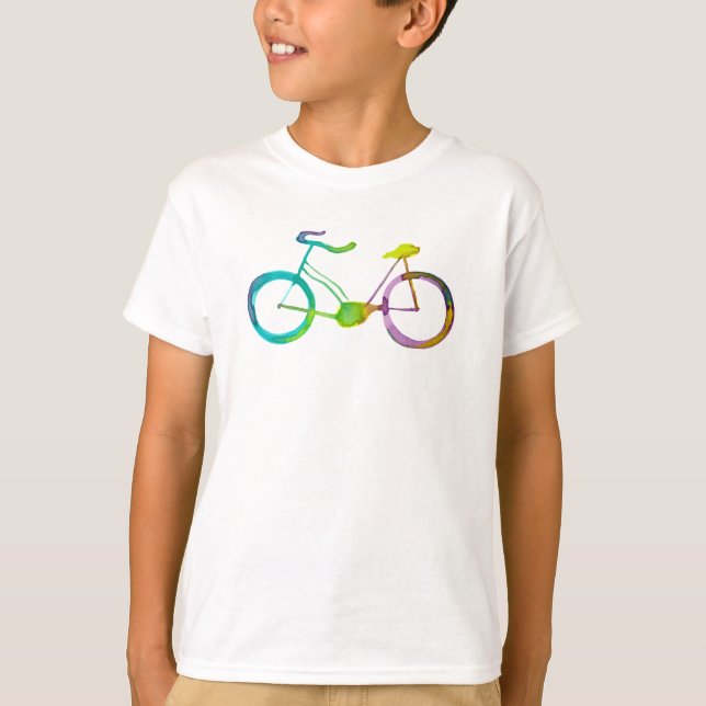 Watercolor Bicycle  T-Shirt (Front)