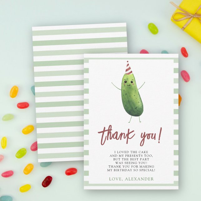 Watercolor Big Dill First Birthday Party Thank You Card (Creator Uploaded)