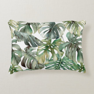 Watercolor big seamless pattern with tropical mons decorative cushion