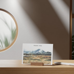 Watercolor Big Sky Country Sympathy Thank You  Card