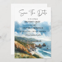 Watercolor Big Sur California Coast Wedding