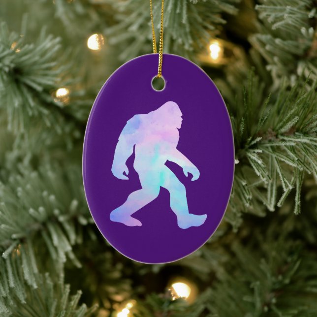 Watercolor Bigfoot       Ceramic Tree Decoration (Tree)